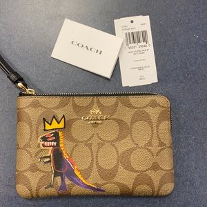 Coach X Jean Michel Basquiat Wristlet T. rex nwt